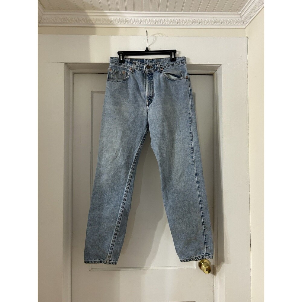Vintage 90 Levis 550 Relaxed Fit Tapered Leg Jeans Light Wash Made in USA 33x32